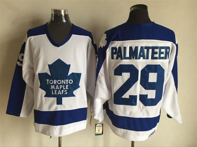 Men's Toronto Maple Leafs #29 MIKE PALMATEER Home White 1978 CCM Vintage Throwback Jersey